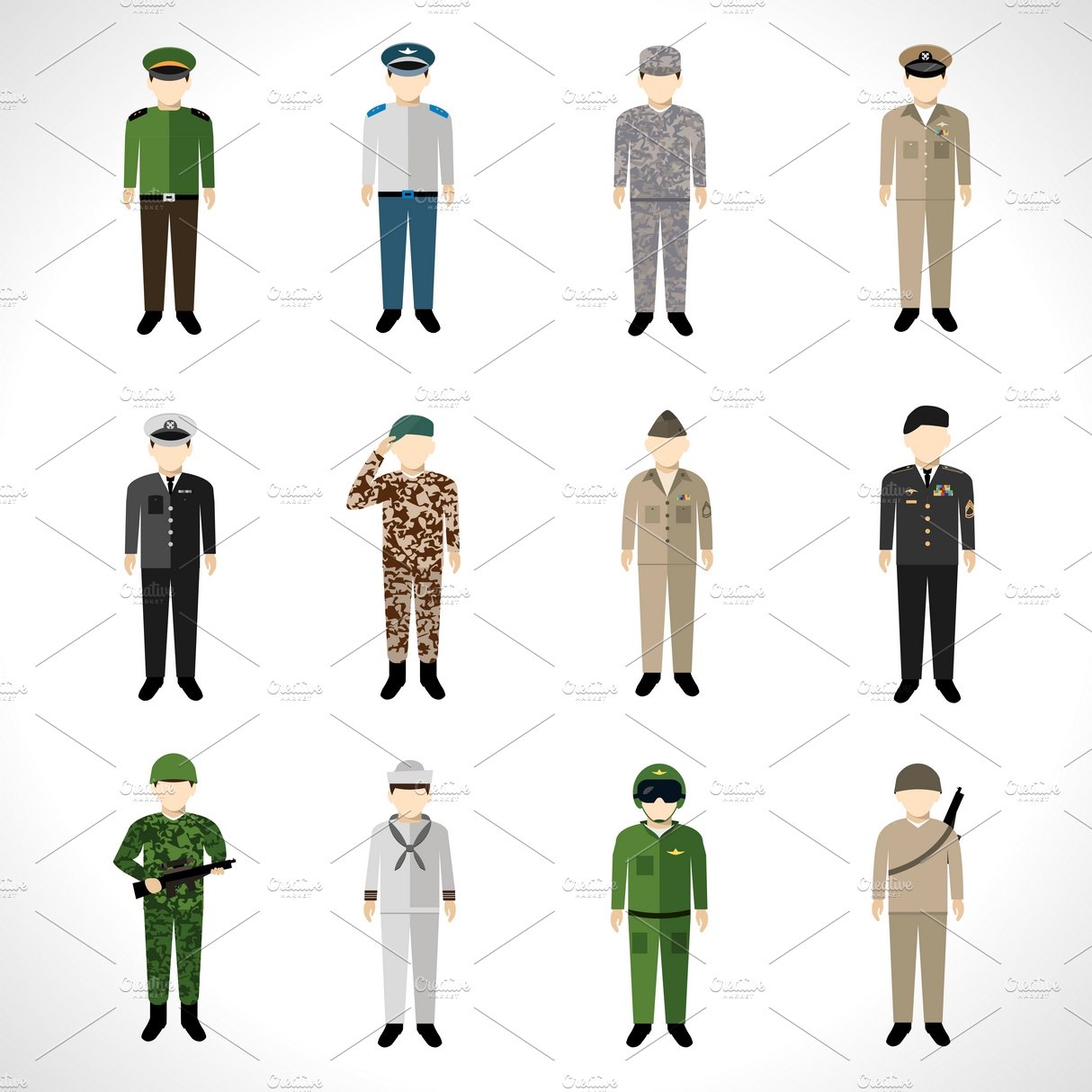 Military avatars set cover image.