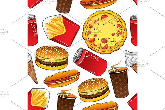 Fast food sea,less pattern cover image.