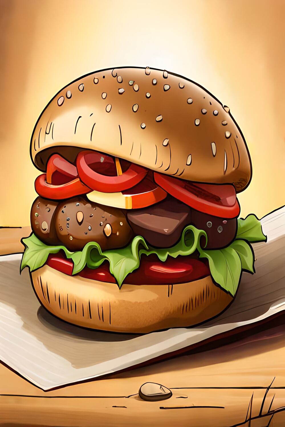 Hot Juciy Spicy Burger pinterest preview image.