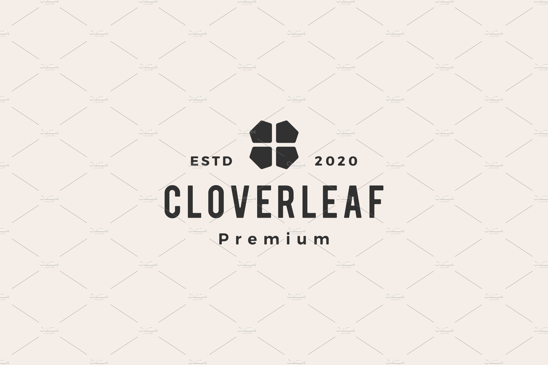 clover leaf hipster vintage logo cover image.
