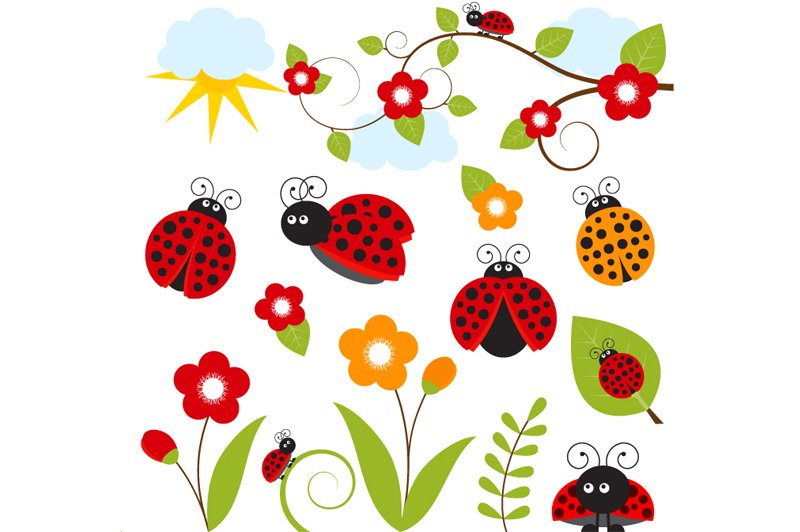 Digital Ladybug Clip Art cover image.