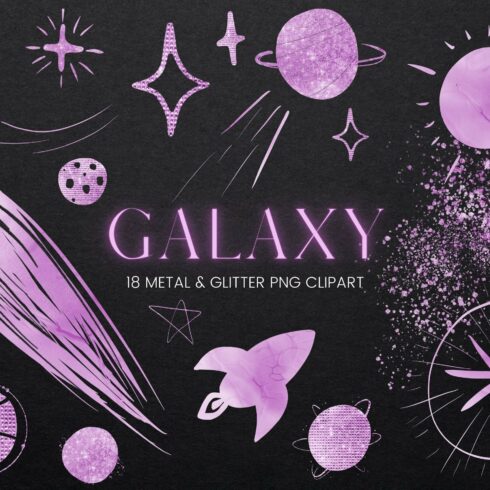 Purple Galaxy Clipart cover image.