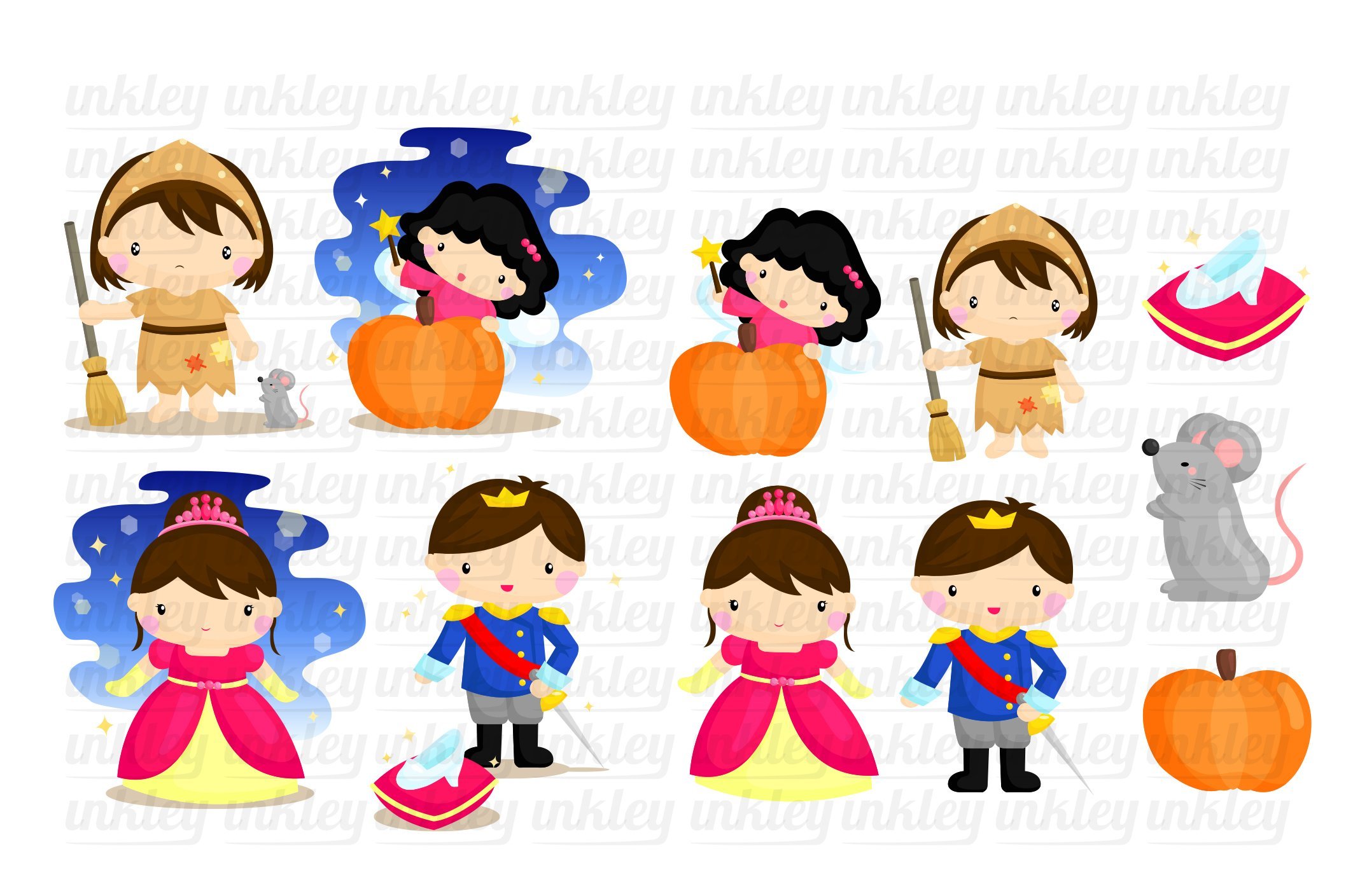 Cinderella Story Fairytale Clipart preview image.
