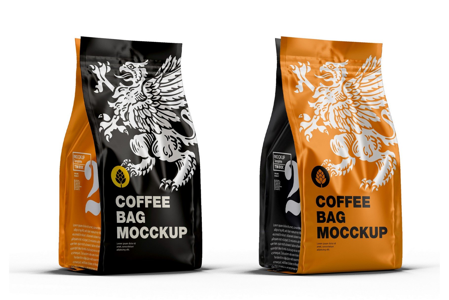 Metallic Coffee Bag Mockup cover image.