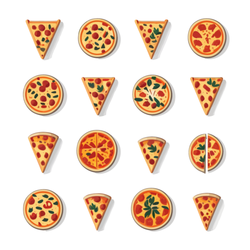 16 Pizza Vector Illustrations cover image.