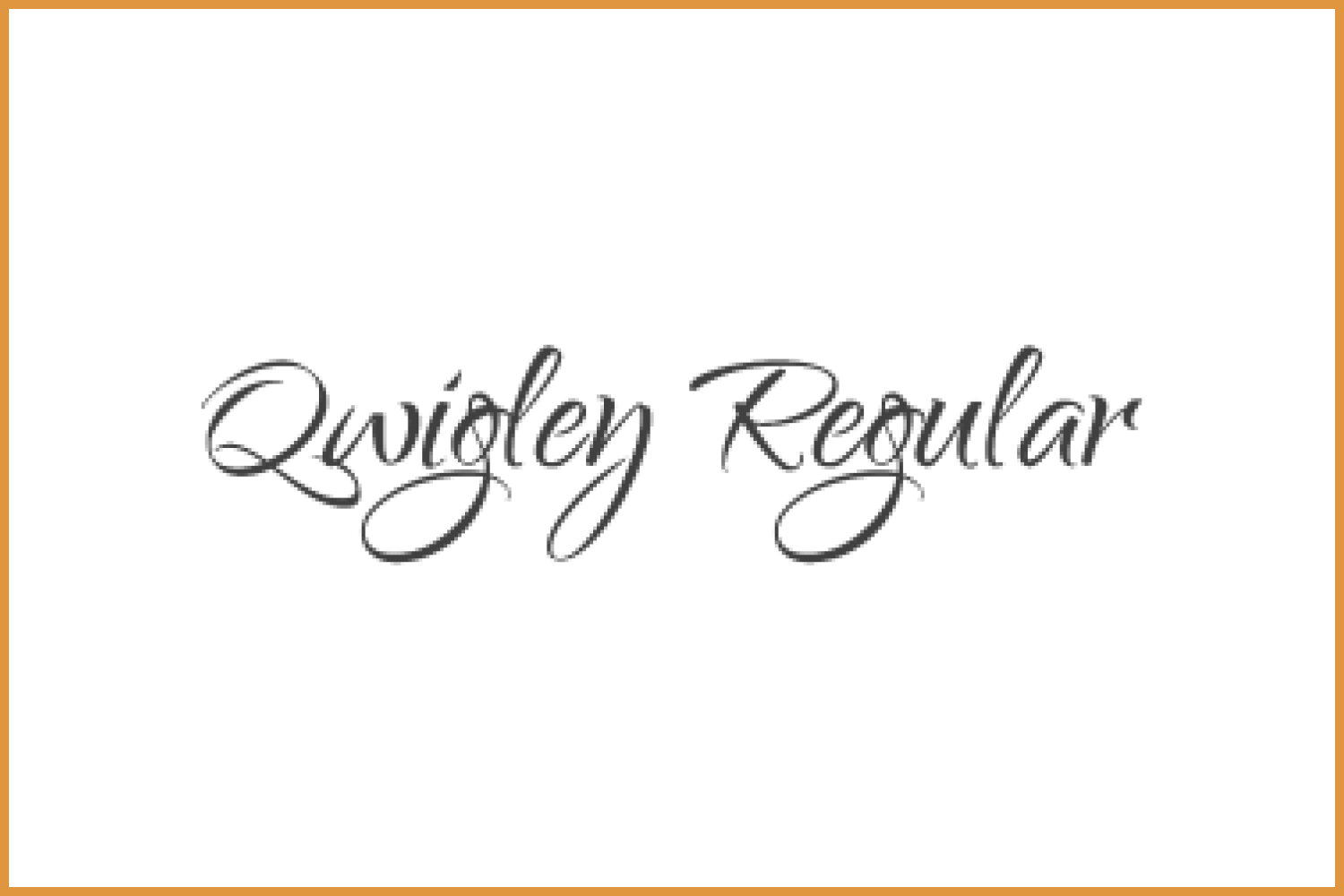 Black text Qwigley Regular on white background.