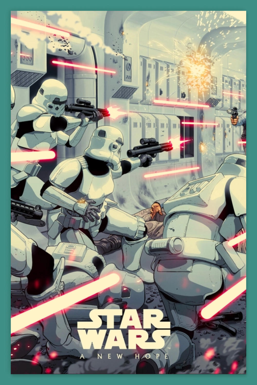 Star Wars A New Hope poster with troopers.