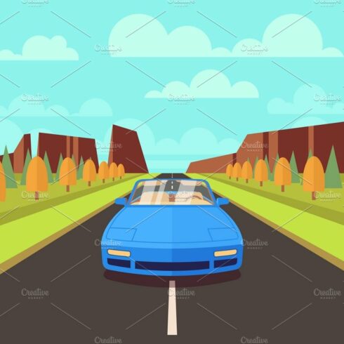 Car on road with outdoor landscape cover image.