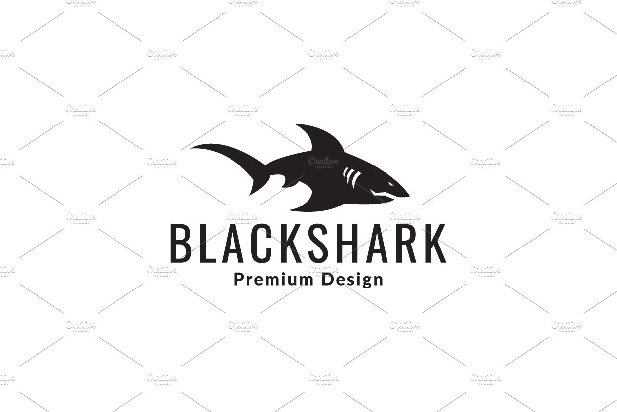 cute silhouette fish shark logo cover image.