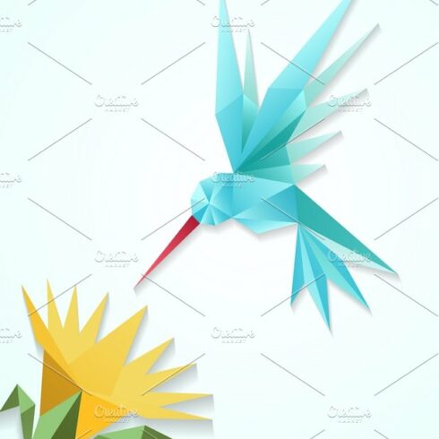 Origami hummingbird with flower cover image.