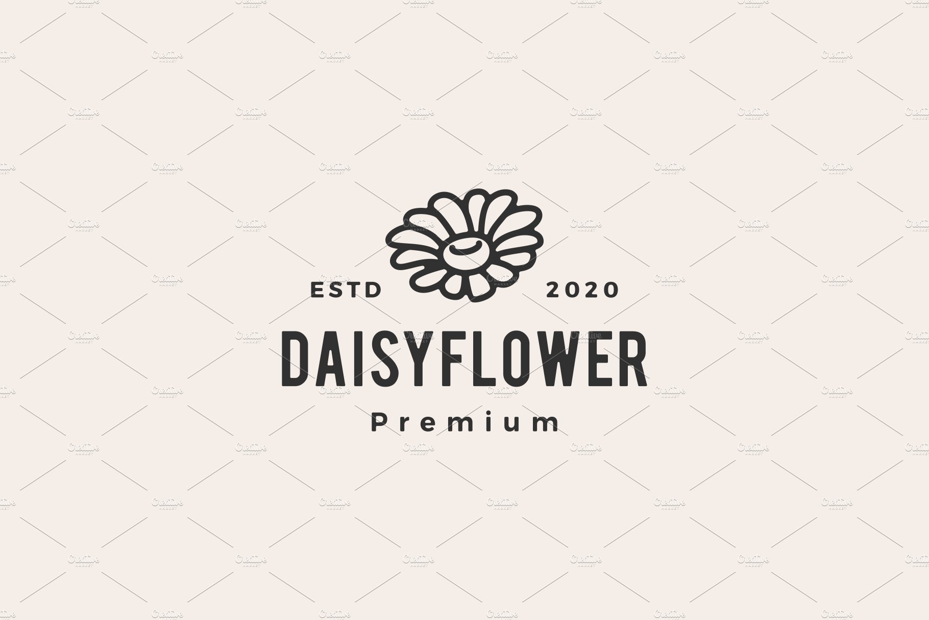 daisy flower hipster vintage logo cover image.