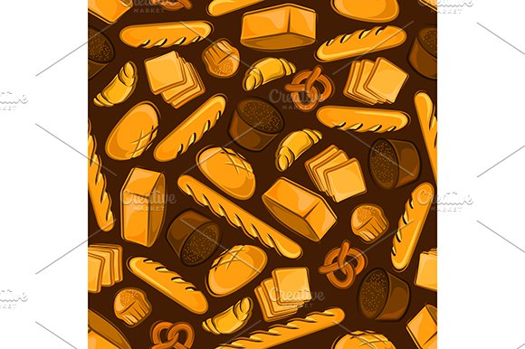 Bakery and bread seamless pattern cover image.