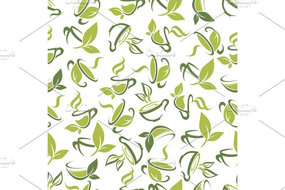 Herbal tea seamless pattern cover image.