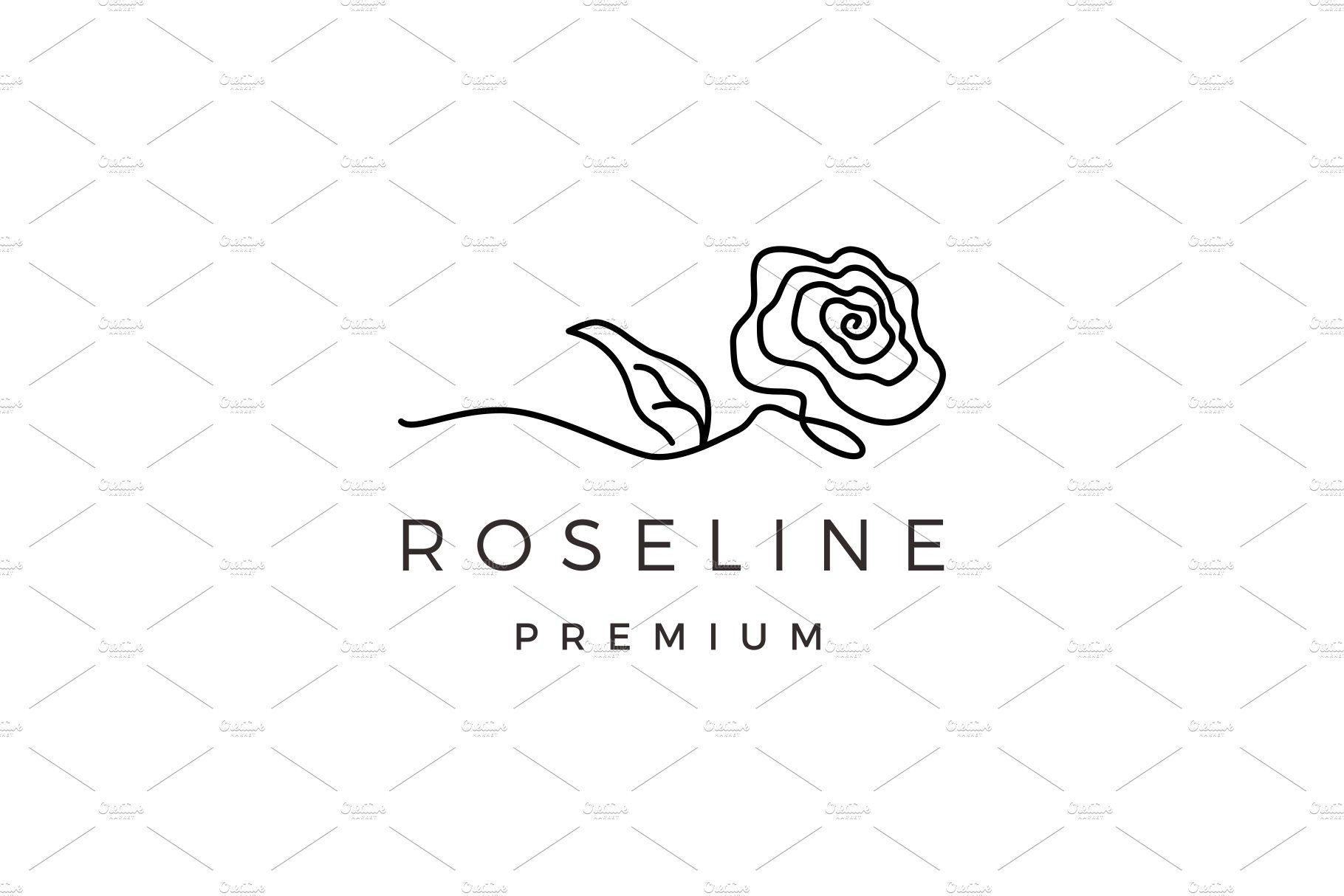 rose line outline monoline logo cover image.