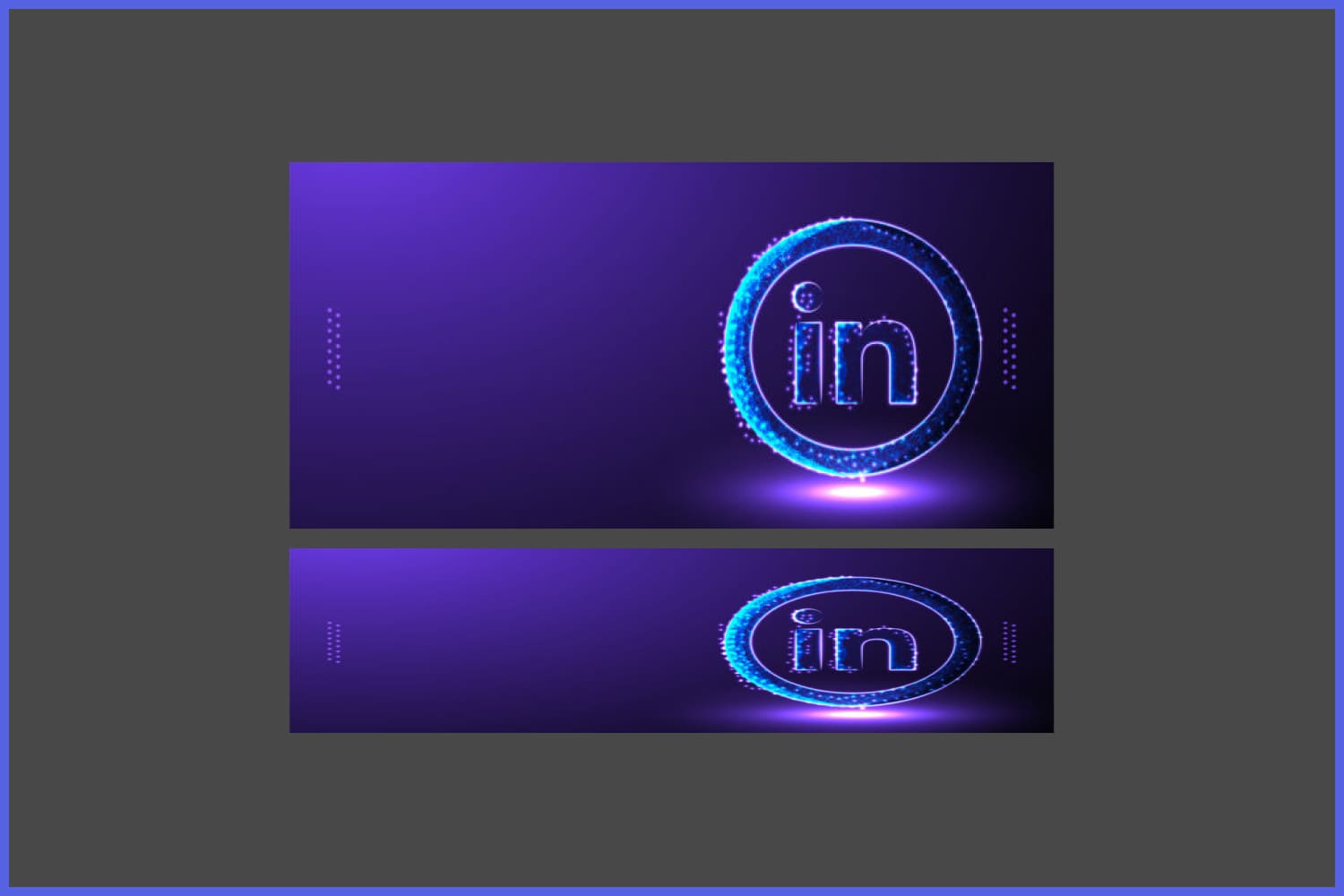 Purple background with Linkedin logo.