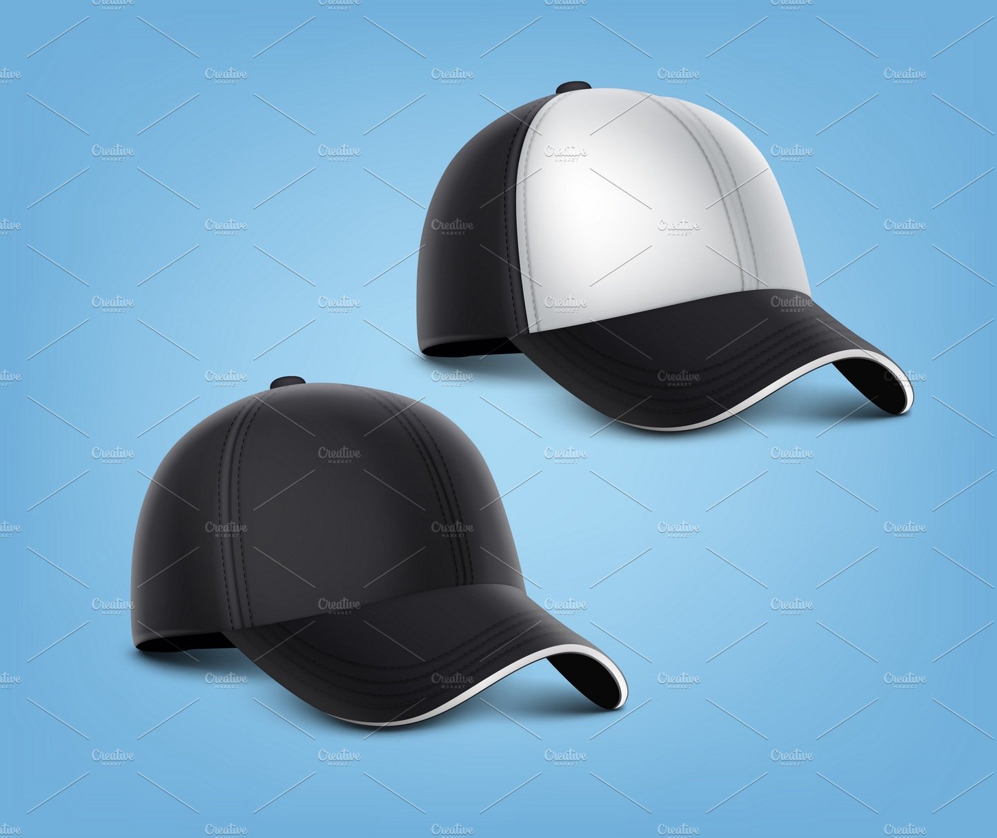 Realistic black caps cover image.