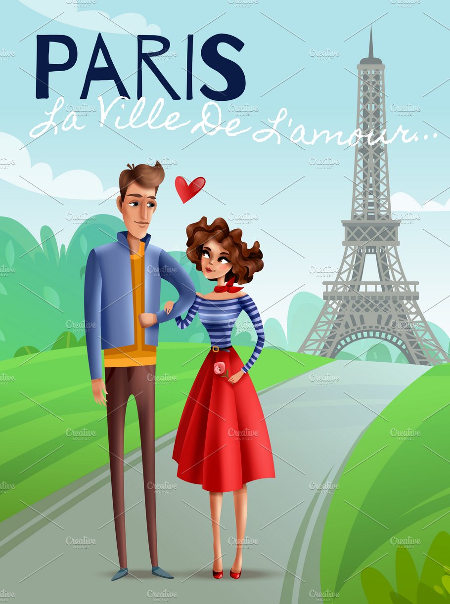 Paris as city of love poster cover image.