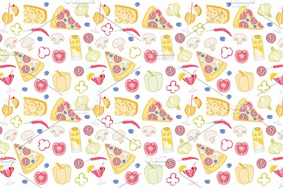 Pizza seamless pattern cover image.