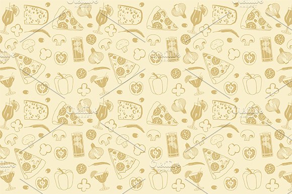 Pizza seamless pattern preview image.