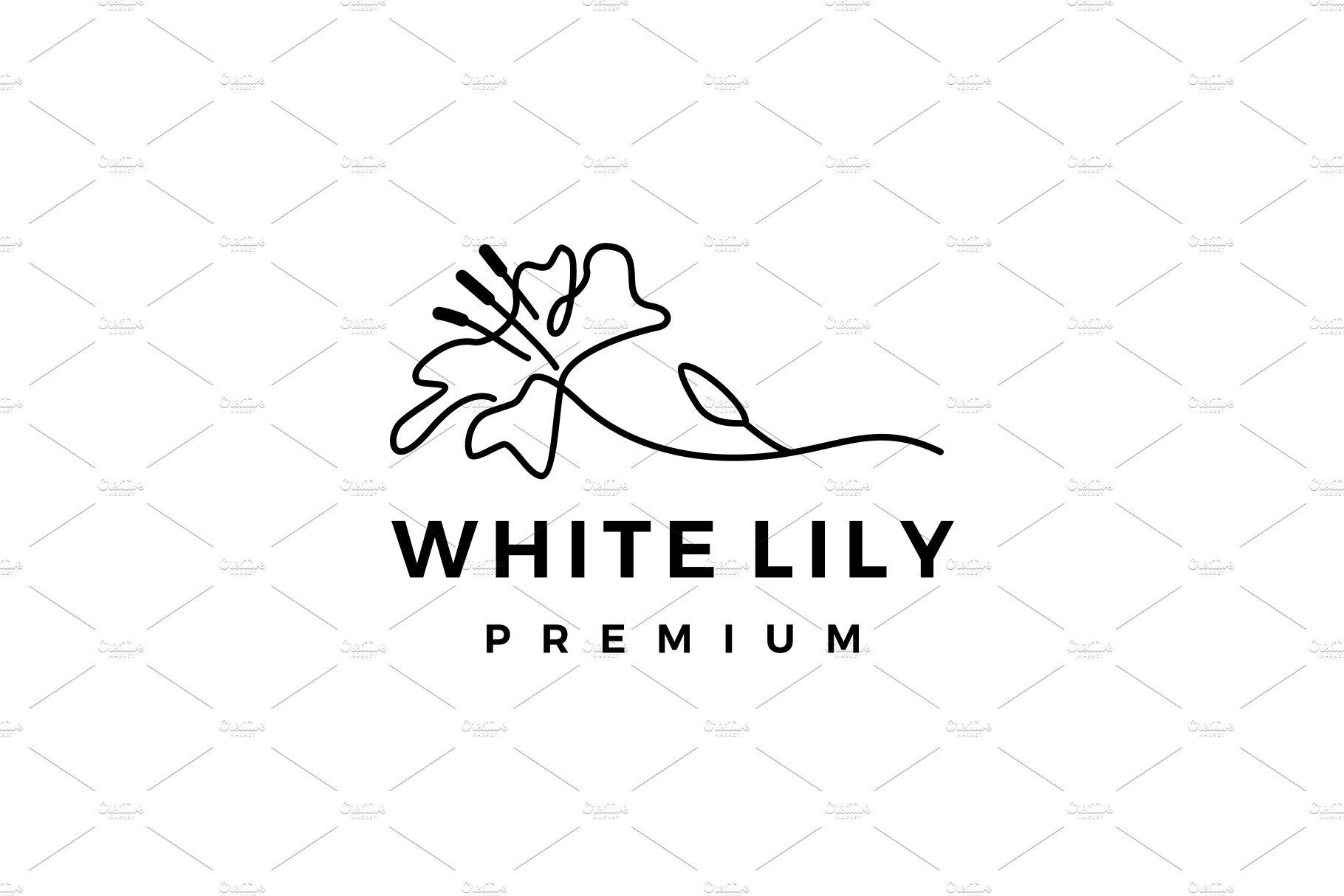 white lily continuous line monoline cover image.