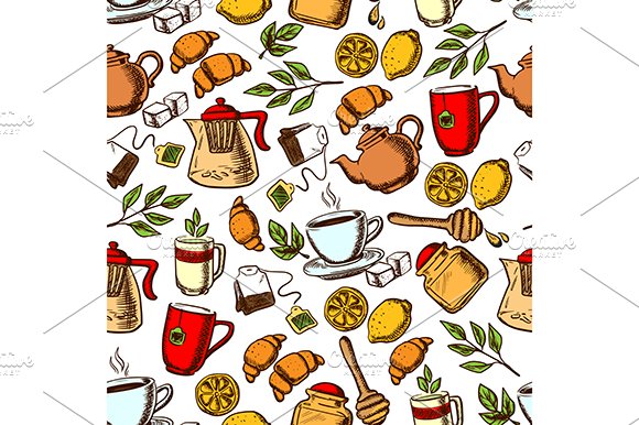 Teatime seamless pattern cover image.