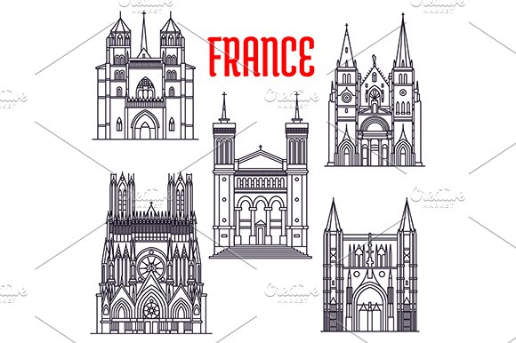 Historic landmarks of France cover image.