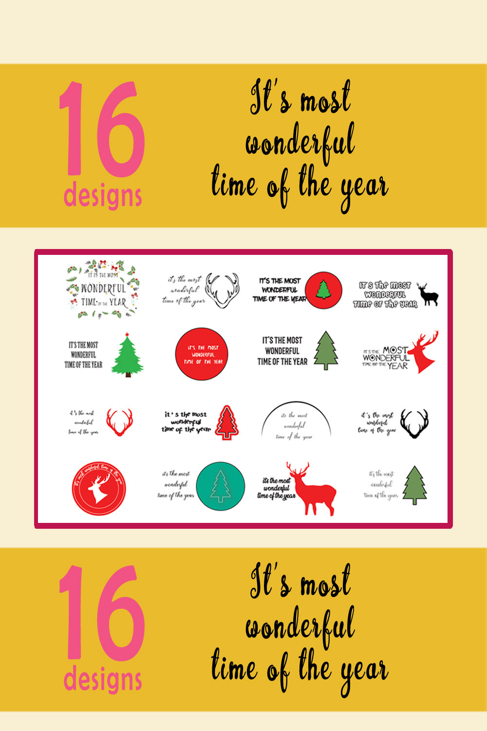 It 's most wonderful time of the year- SVG-EPS-PNG-JPG pinterest preview image.