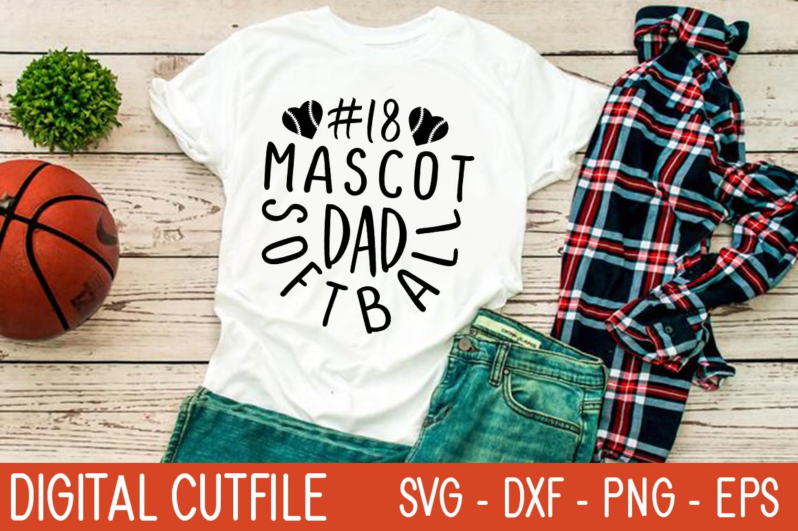 18 Mascot Dad Softball SVG cover image.
