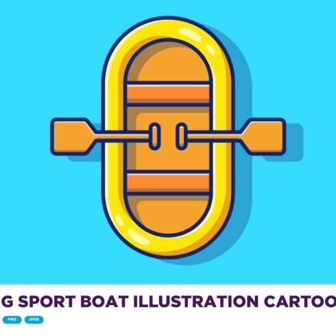 Rafting Sport Boat Illustration cover image.