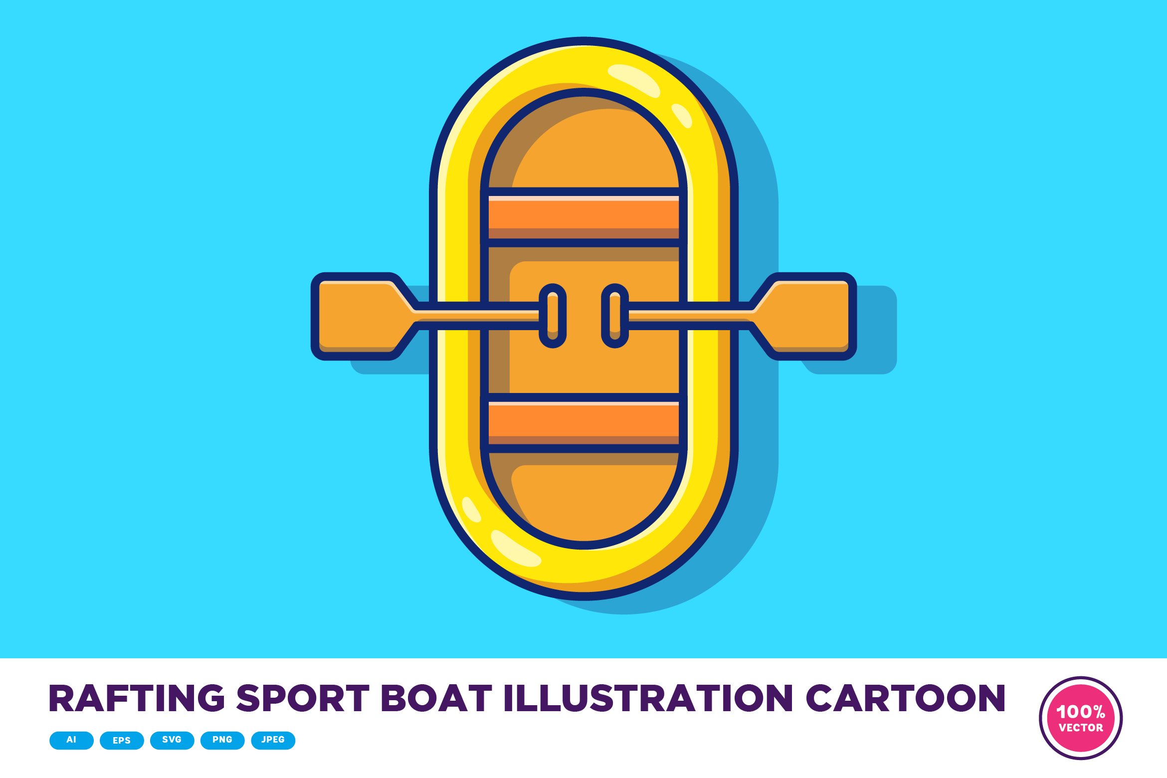 Rafting Sport Boat Illustration cover image.