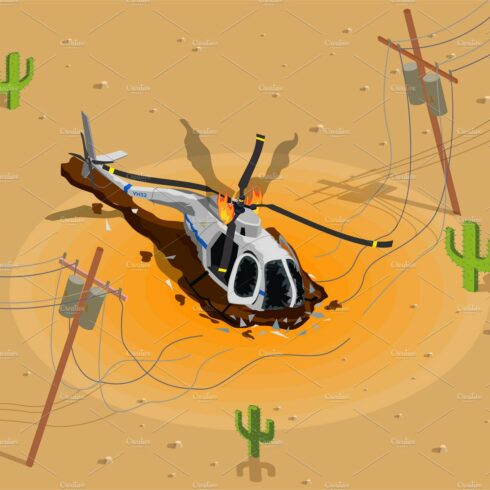 Helicopter isometric composition cover image.