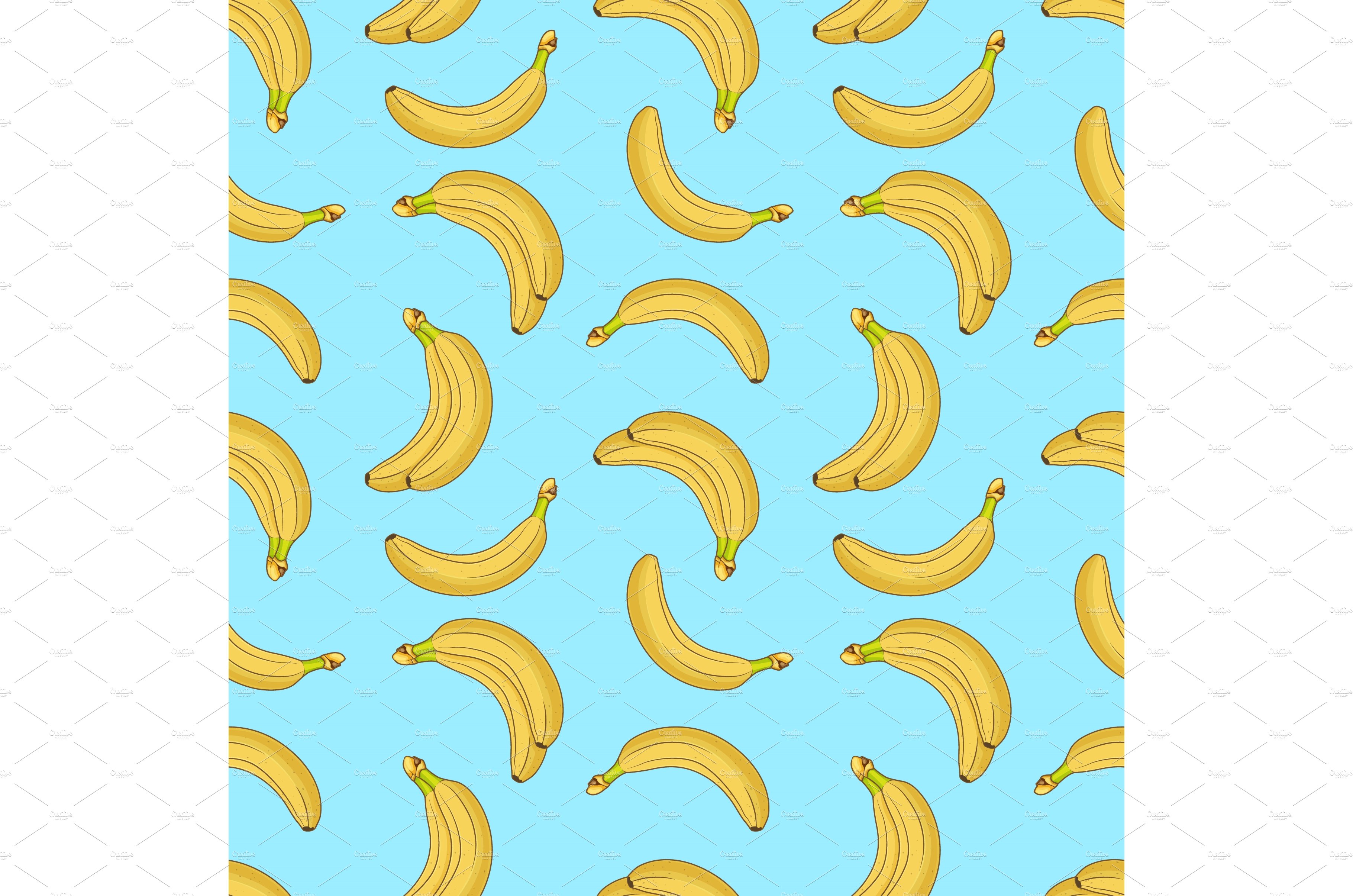 Sweet fruit yellow bananas seamless cover image.