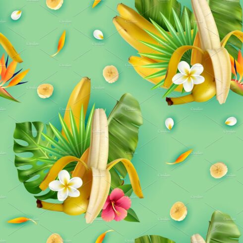 Realistic banana pattern cover image.