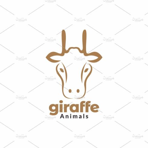 minimalist face head giraffe logo cover image.