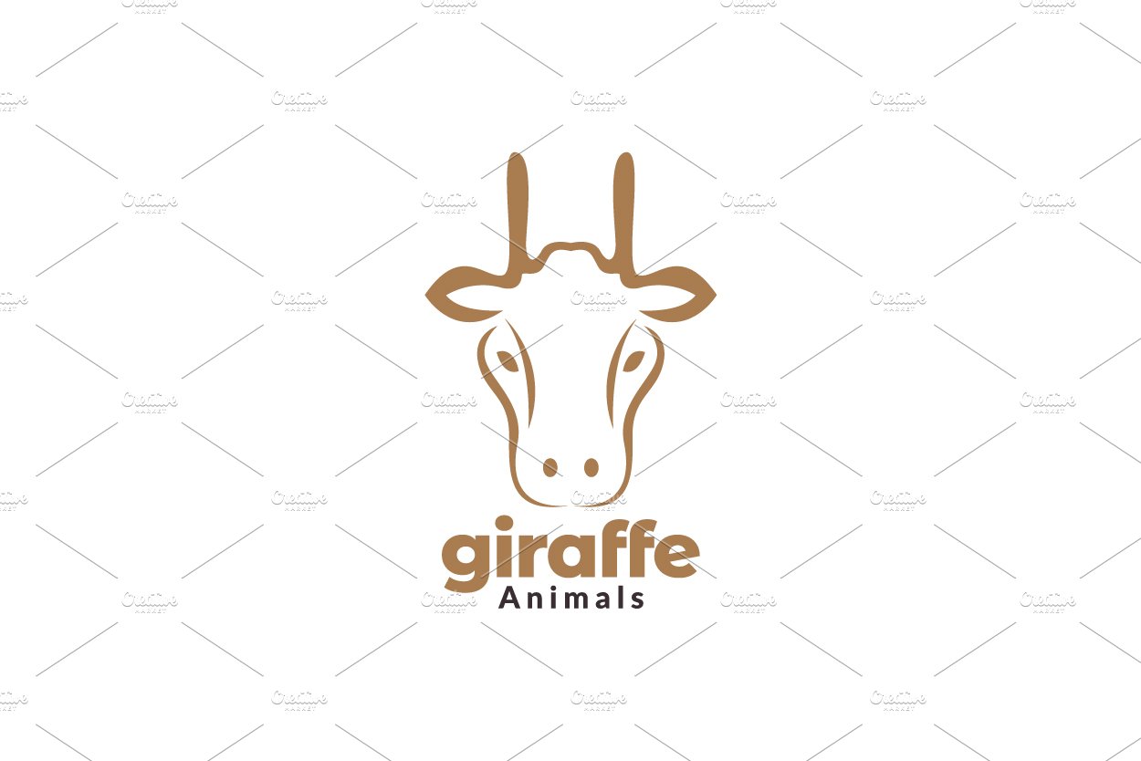 minimalist face head giraffe logo cover image.