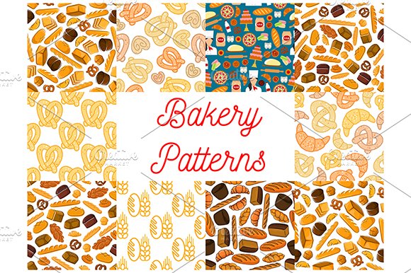 Bakery and patisserie patterns cover image.