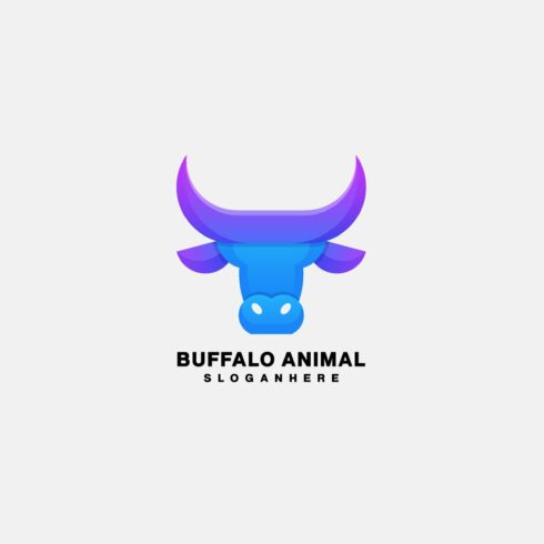 head buffalo logo design gradient cover image.