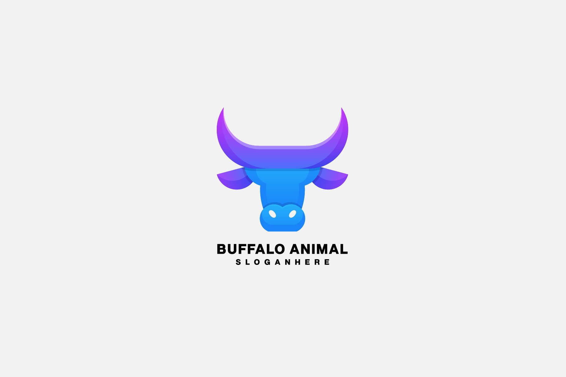 head buffalo logo design gradient cover image.