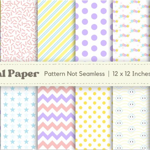 Rainbow Baby Digital Paper Patterns cover image.