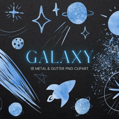 Blue Galaxy Clipart cover image.