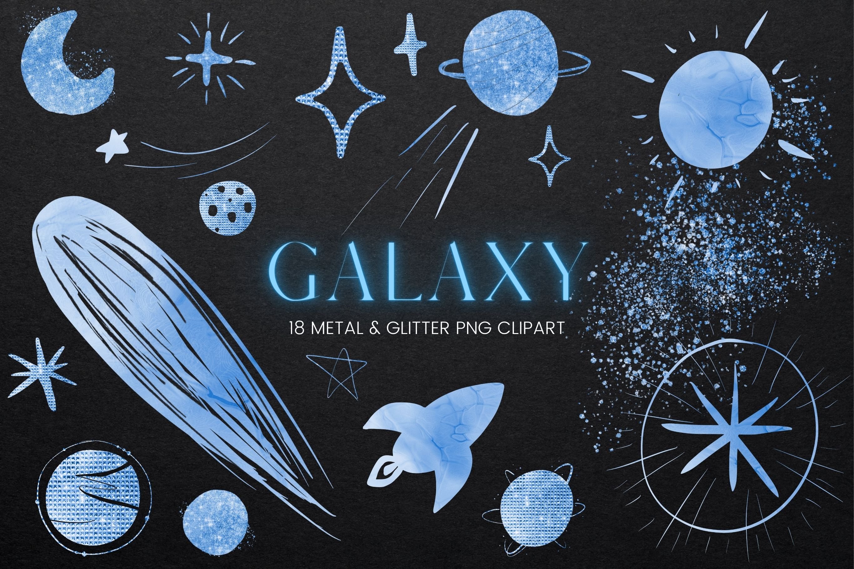 Blue Galaxy Clipart cover image.