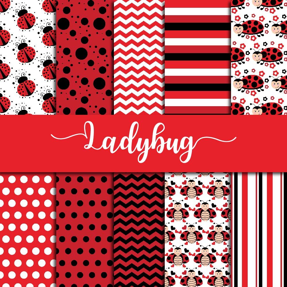 Cute Ladybug Digital Paper cover image.