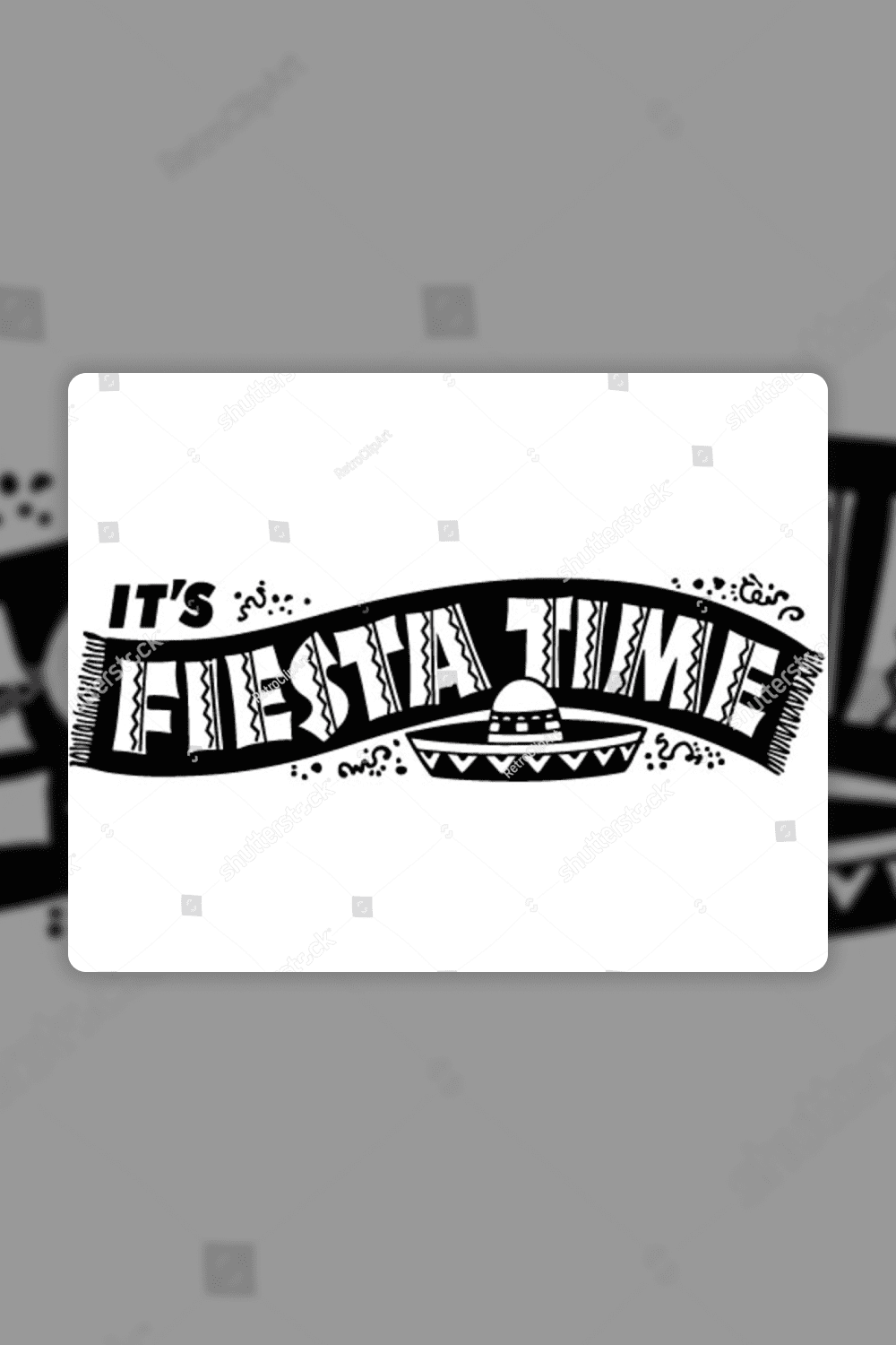 Fiesta Time Banner - Retro Clipart Illustration.
