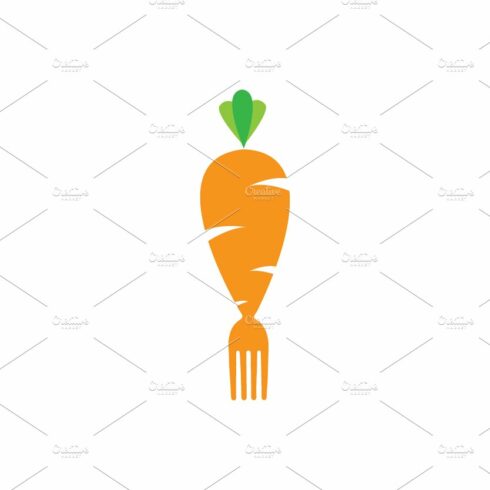 orange carrot with fork logo design cover image.