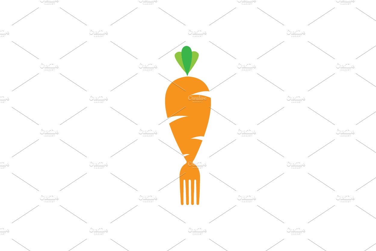 orange carrot with fork logo design cover image.