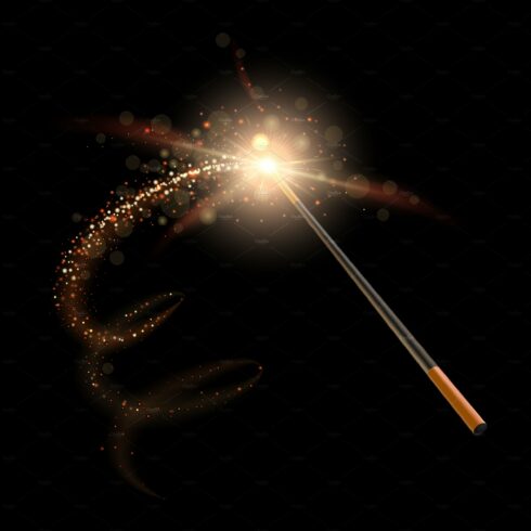 Wizard magic wand. Sparkles wizard cover image.