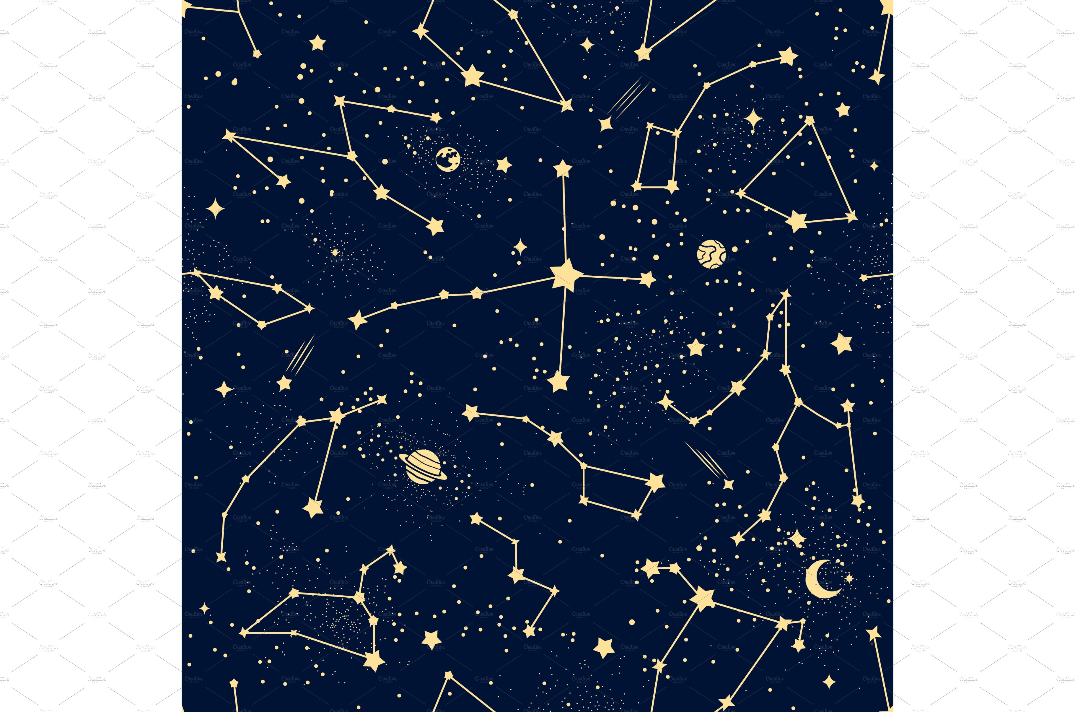 Constellation pattern sky with stars cover image.