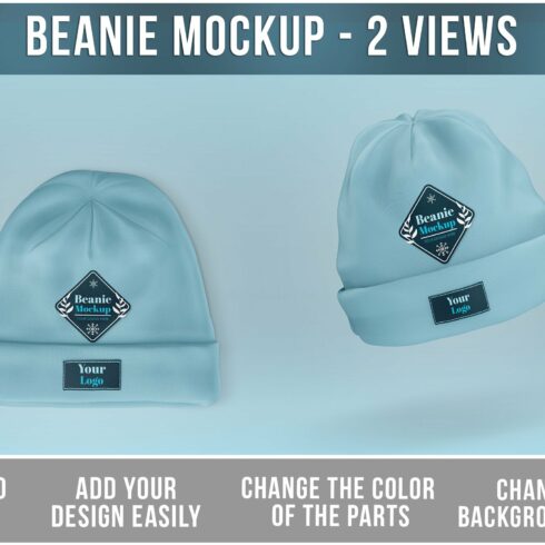 Beanie Knitted Hat Mockup cover image.