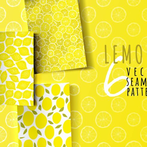 Lemons, 6 seamless patterns cover image.