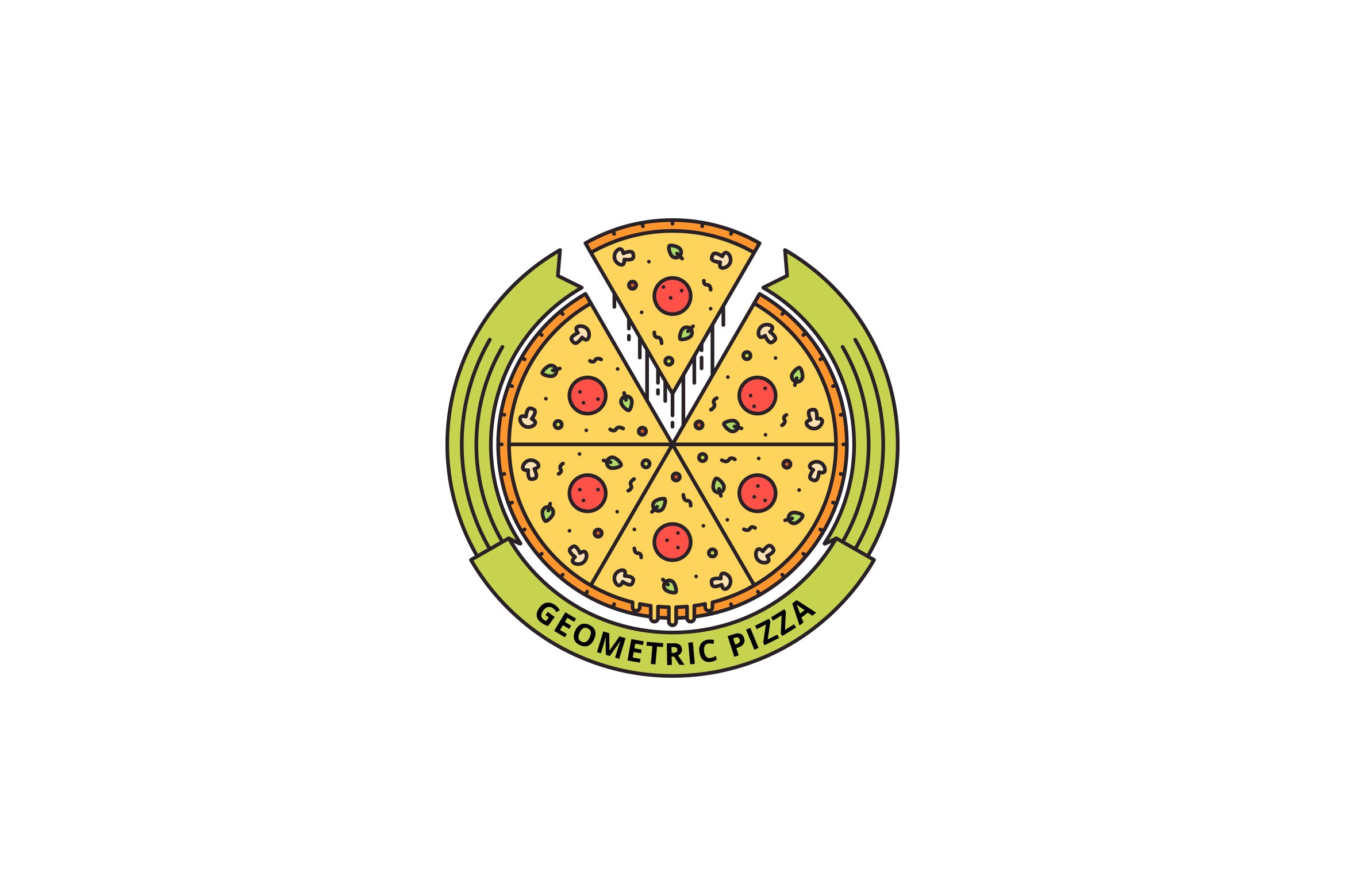 Geometric Pizza Logo cover image.